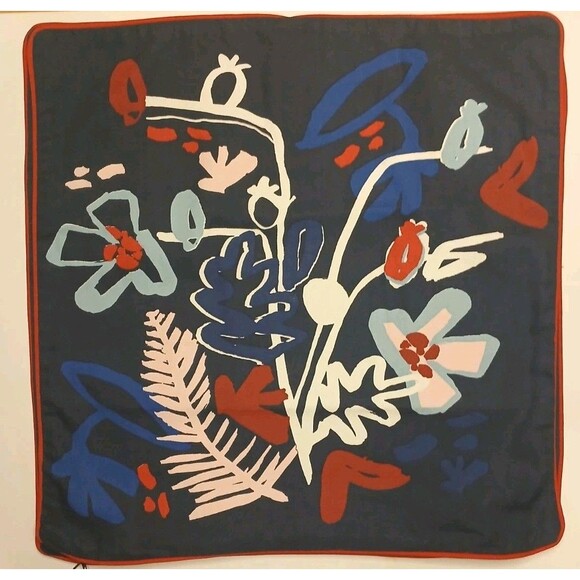 IKEA Other - IKEA Pillow Covers Set Of Two 20"X20" Abstract Floral Blue Navy Red MALARBORSTE